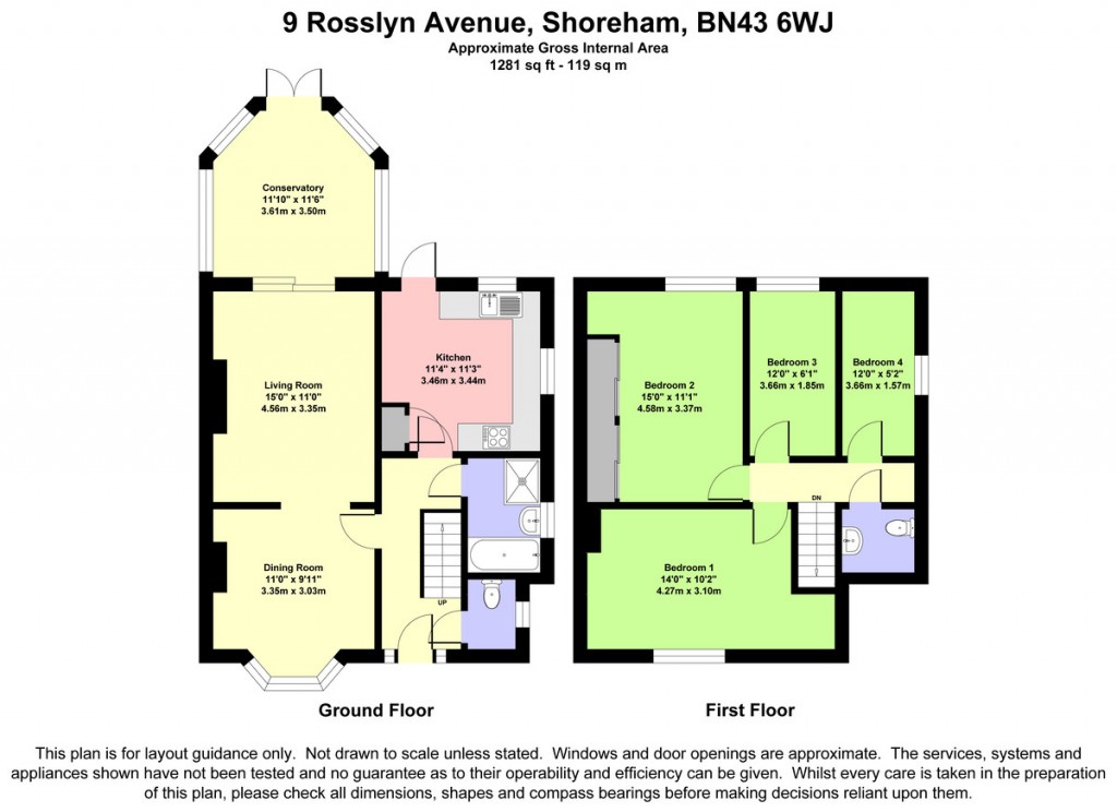 Floorplans For Rosslyn Avenue, Shoreham-by-Sea