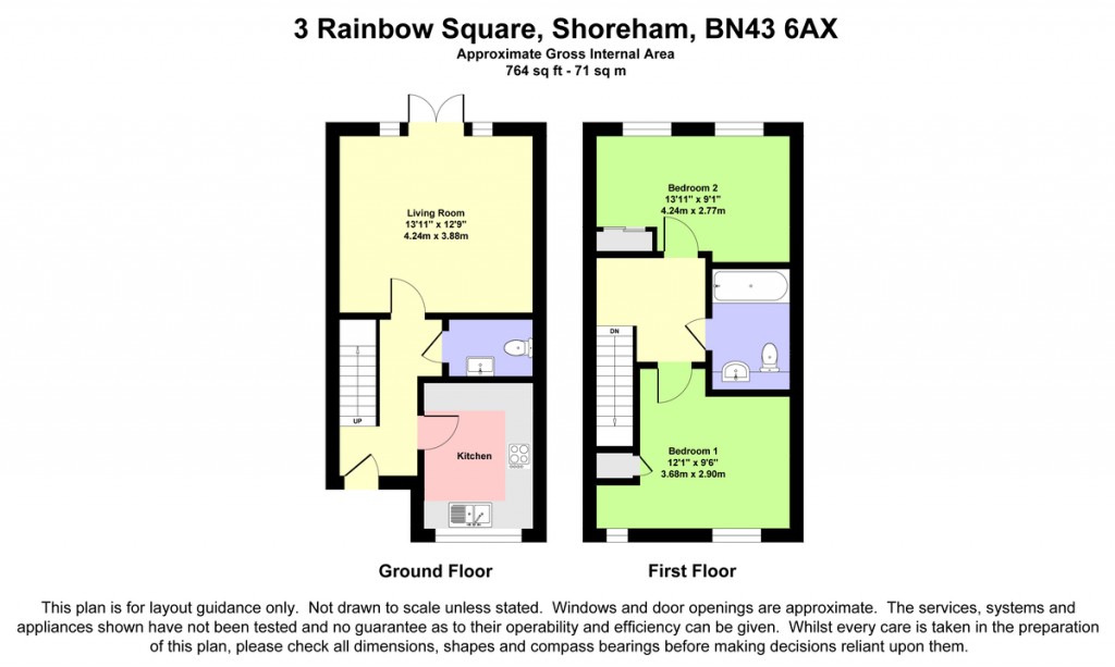 Floorplans For Rainbow Square, Shoreham-by-Sea