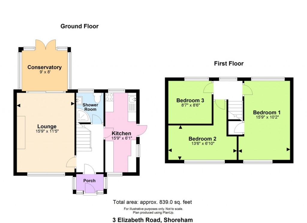 Floorplans For Elizabeth Road, Shoreham-by-Sea